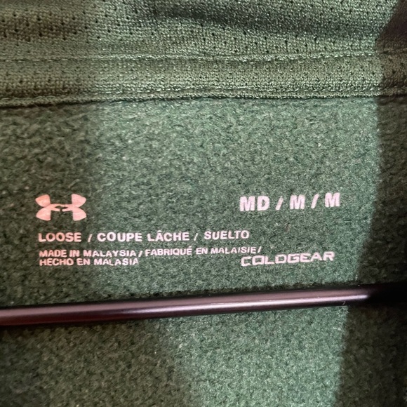 Under Armour Coldgear Green MN Wild Hoodie Sweatshirt Medium Unisex Hockey - Picture 5 of 7